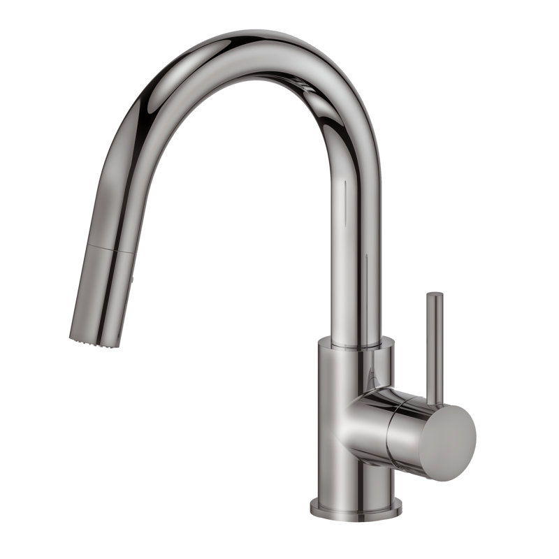 Dante Pull Down Single Handle Kitchen Faucet with Side Spray and Accessories, Brushed Nickel