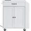 Armoire de rangement sur roulettes pour îlot de cuisine sur roulettes avec station de charge (tabourets non inclus)