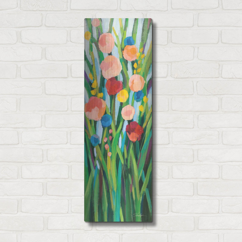 Art mural en métal luxueux «Flowers In May 2» par Silvia Vassileva, 12 po x 36 po, H 36 po x l 12 po
