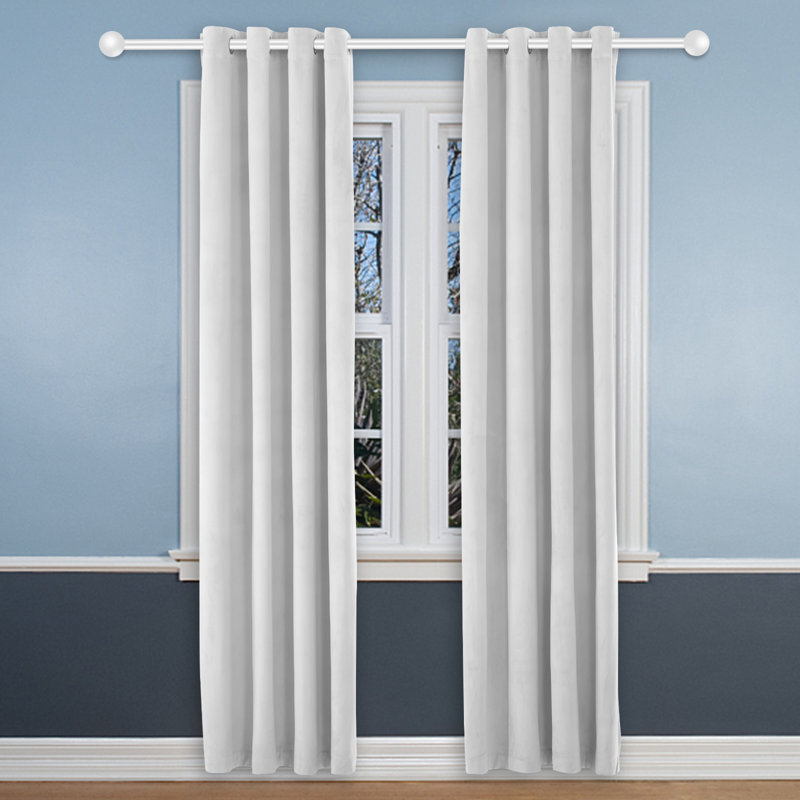 Desoto Velvet Room Darkening Curtain Pair, 52" W x 84" L, Pearl White