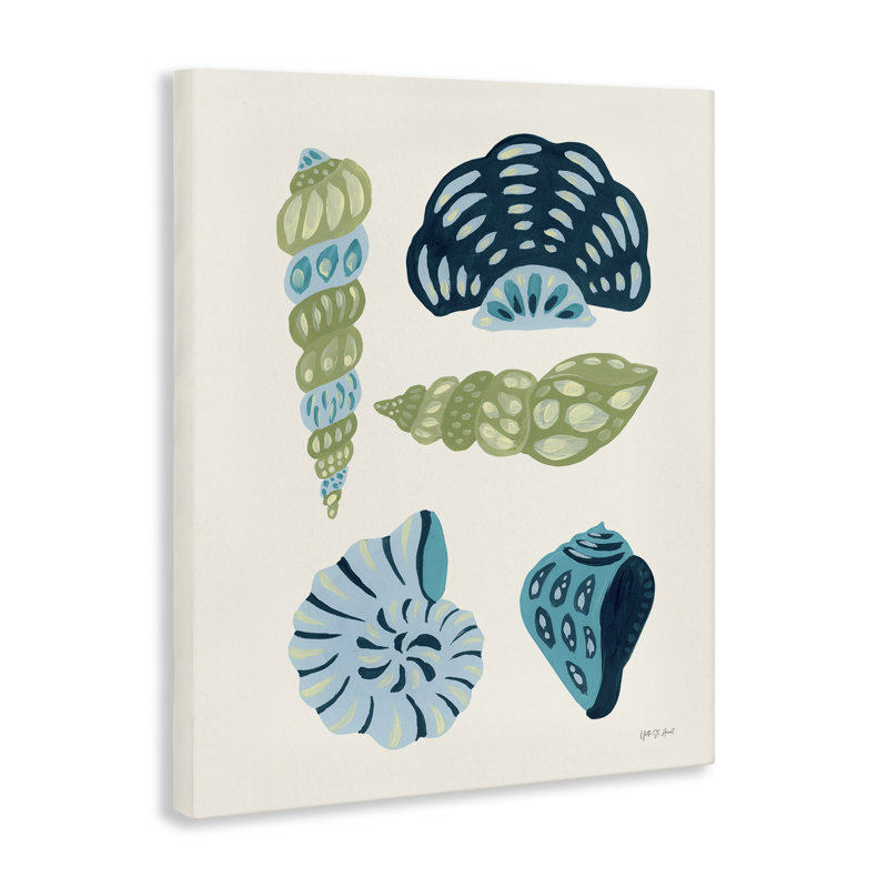  "Blue Shell Collection", art mural sur toile par Yvette St. Amant, H 20 po x l 16 po