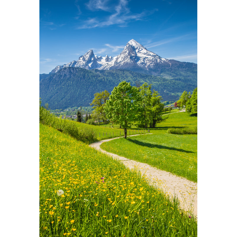 Mountain Pastures In Springtime - Wrapped Canvas Print, 122cm H x 81cm W
