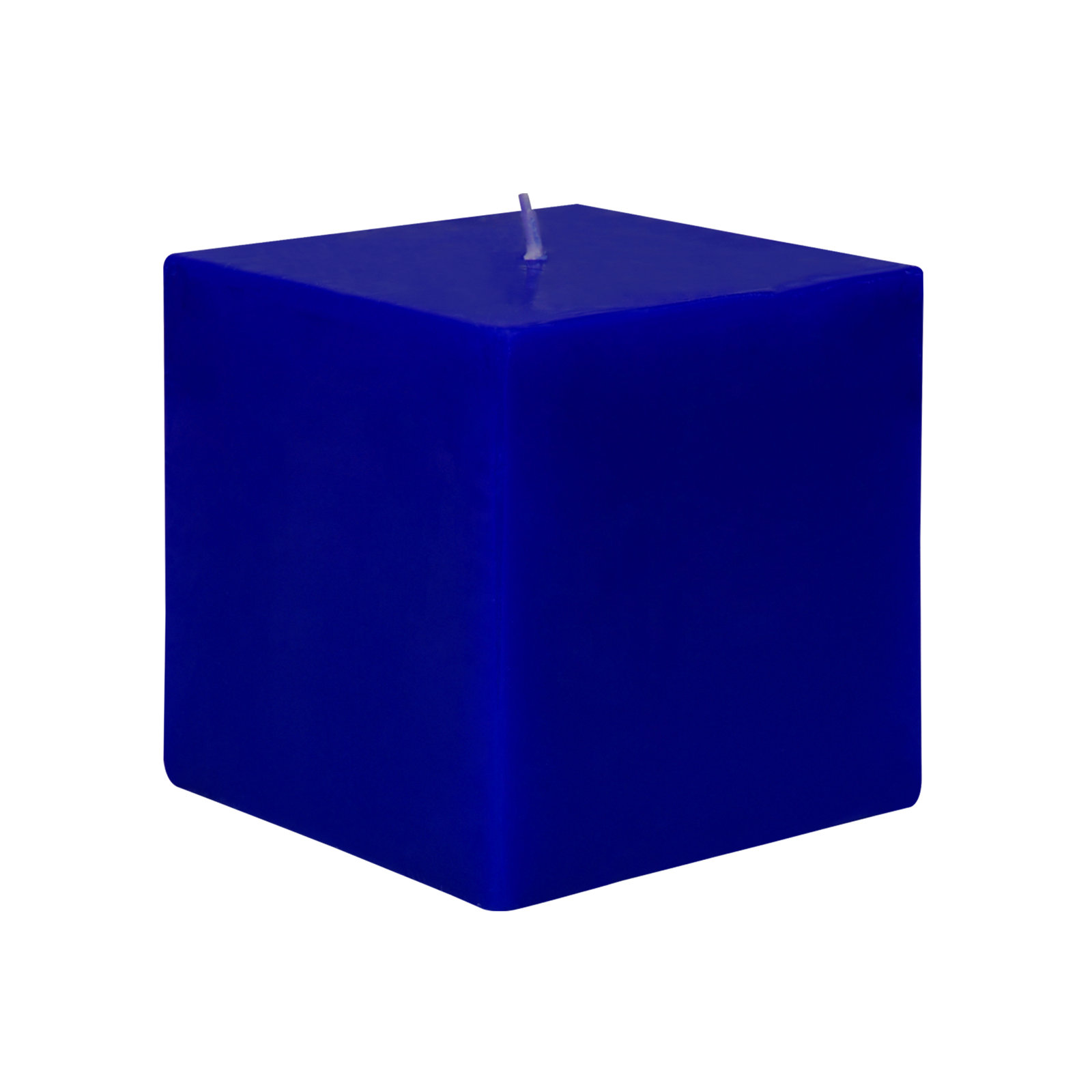 Square Pillar Candle, 3" H x 3" W x 3" D, Blue, 1 Candle