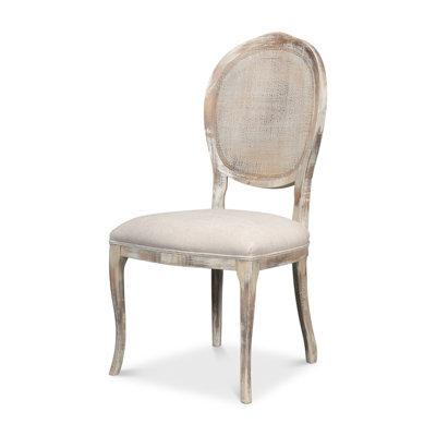 Chaise d'appoint en tissu en chêne gris / taupe