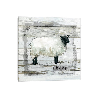 Farmhouse Collage Sheep by Carol Robinson - Painting on Canvas