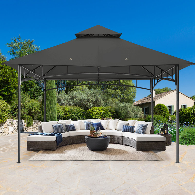 MASTERCANOPY steel garden pavilion, Gris foncé, 11 pi x 11 pi