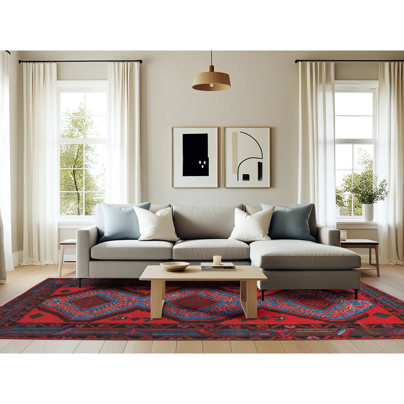 Tapis rouge à motif sud-ouest, Rectangle 6 pi x 9 pi