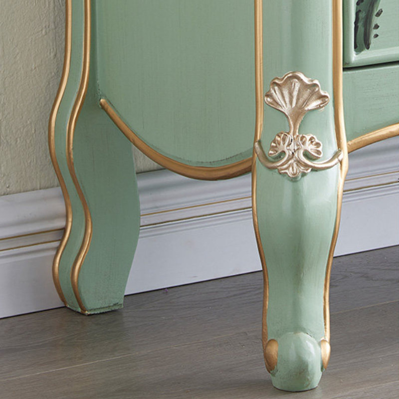 Retro Painted Solid Wood Five-drawer Accent Chest