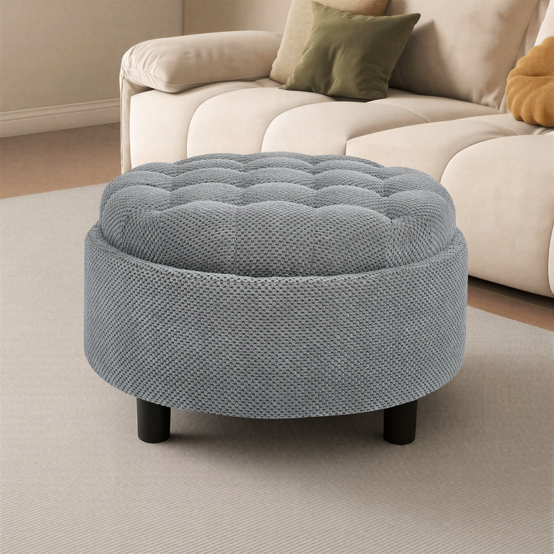 Table basse avec repose-pieds et rangement Modern, Gris clair
