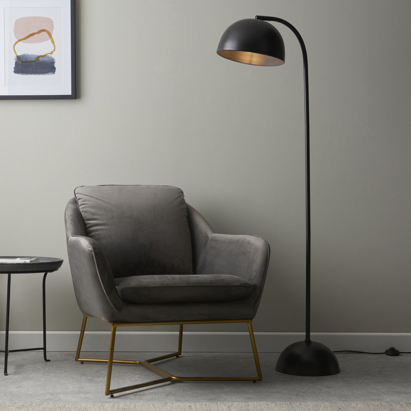 Gursevak 150.5cm Matt Black Arched Floor Lamp