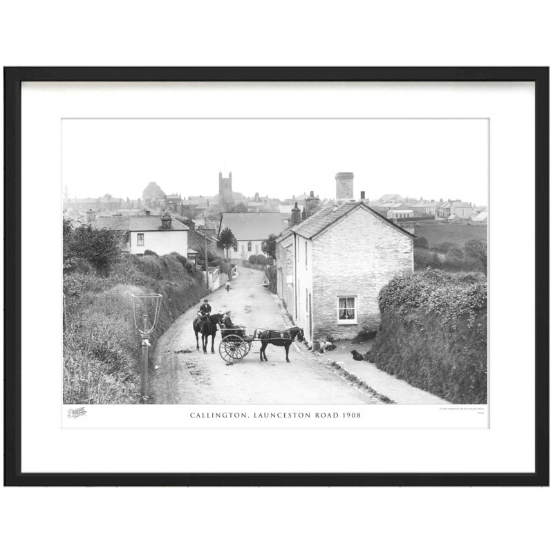 Callington, Launceston Road 1908 - Single Picture Frame Print on Wood, 45cm H x 60cm W x 2.3cm D