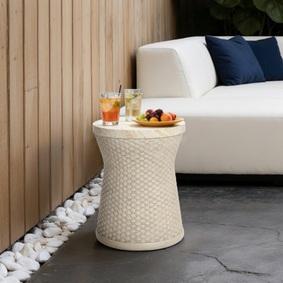 Table d'appoint Modern MgO avec seau à glace, refroidisseur de boisson extérieur