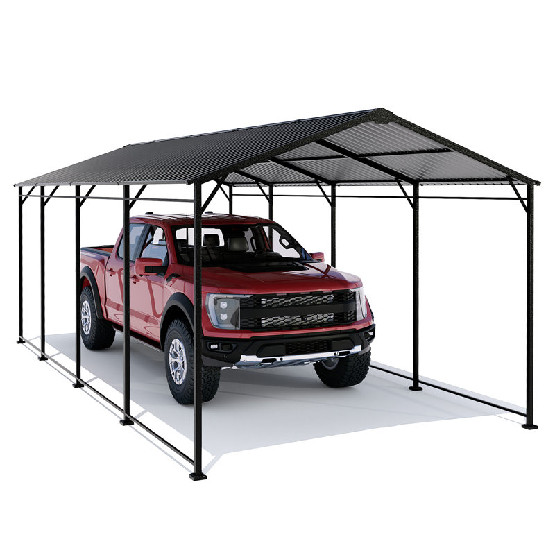 10' x 20' All-Metal Carport, Heavy Duty Outdoor Car Canopy with Galvanized Steel Roof