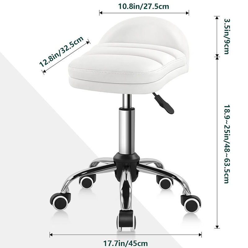 Chaise à roulettes avec roulettes, Blanc