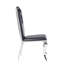 Chaise d'appoint noire et en acier inoxydable avec dossier découpé (ensemble de 2)