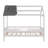 Twin Size Wood House Bed With Fence,White+Gray