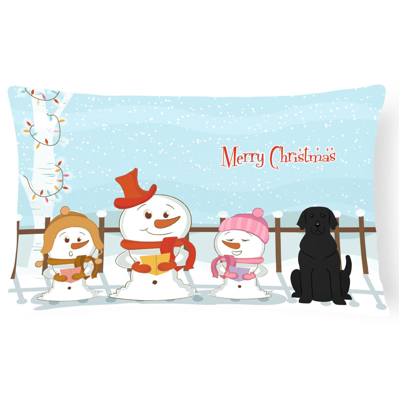 Coussin lombaire intérieur / extérieur Merry Christmas, Noir