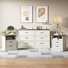 Ensemble de chambre à coucher 3 pièces, commode 6 tiroirs et tables de chevet 2 tiroirs