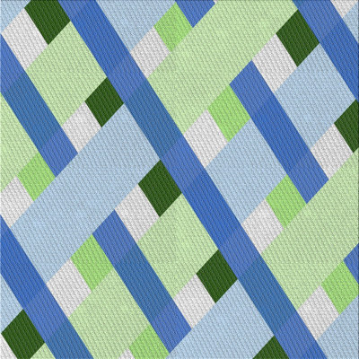 Tapis vert/bleu de mer à motifs