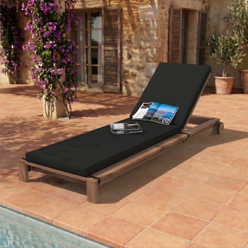 Sunbrella® Outdoor Chaise Cushion, 21" W x 78" D, Canvas Black