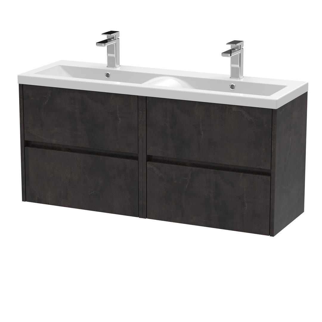 1200mm Wall Mounted Double Bathroom Vanity with Vitreous China Vanity Top