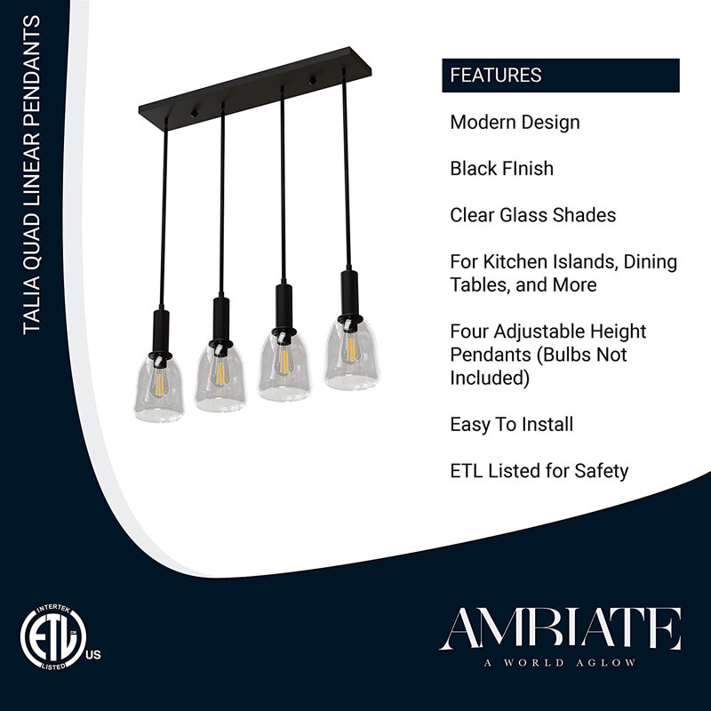 4 - Light Kitchen Island Pendant
