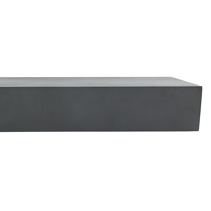 Gray Concrete 72" Fireplace Mantel Shelf with Wood Grain Texture