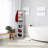 Miami Rotating Mirror Cabinet with Shelving, Rolling Base and Towel Hook