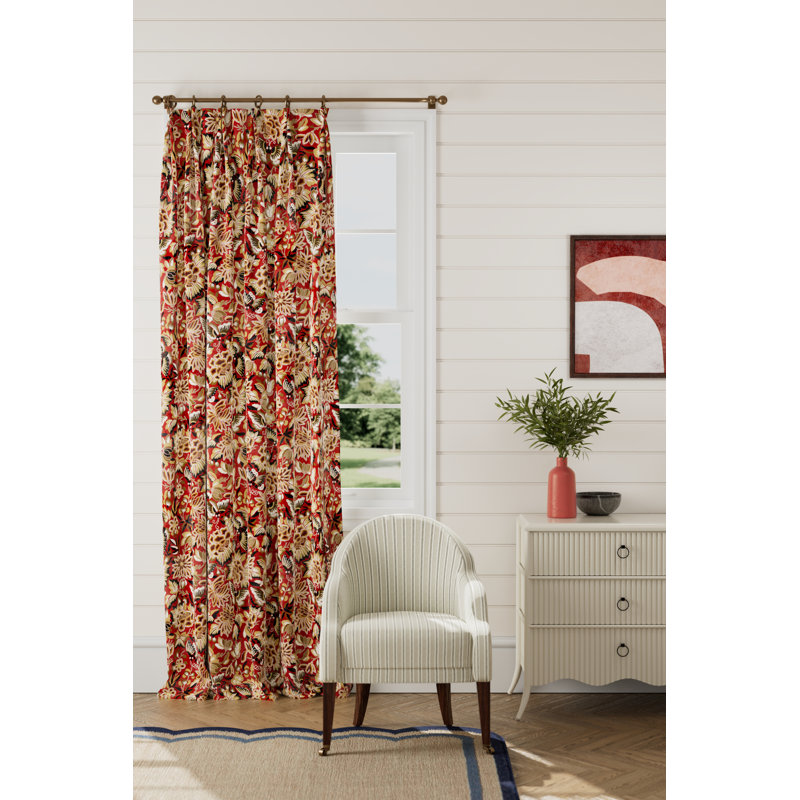 Amara Butterfly Fabric, Cinnabar/Ink Black
