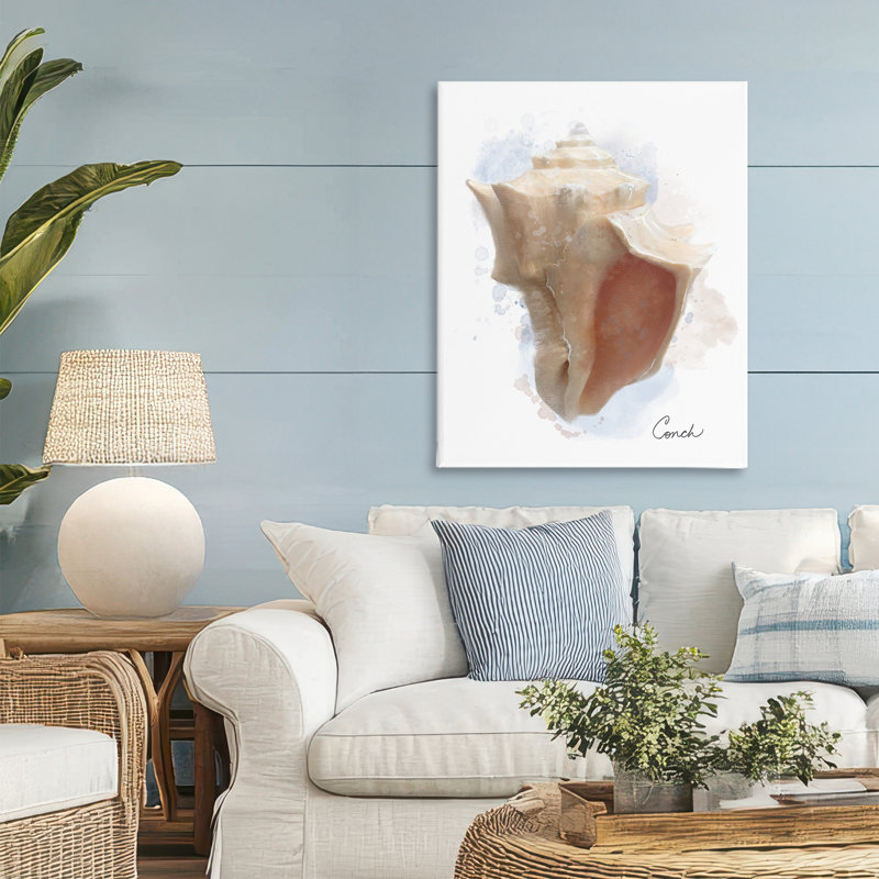 Toile Honeychoom Coastal Conch, conception par Matthew Piotrowicz, H 30 po x l 24 po
