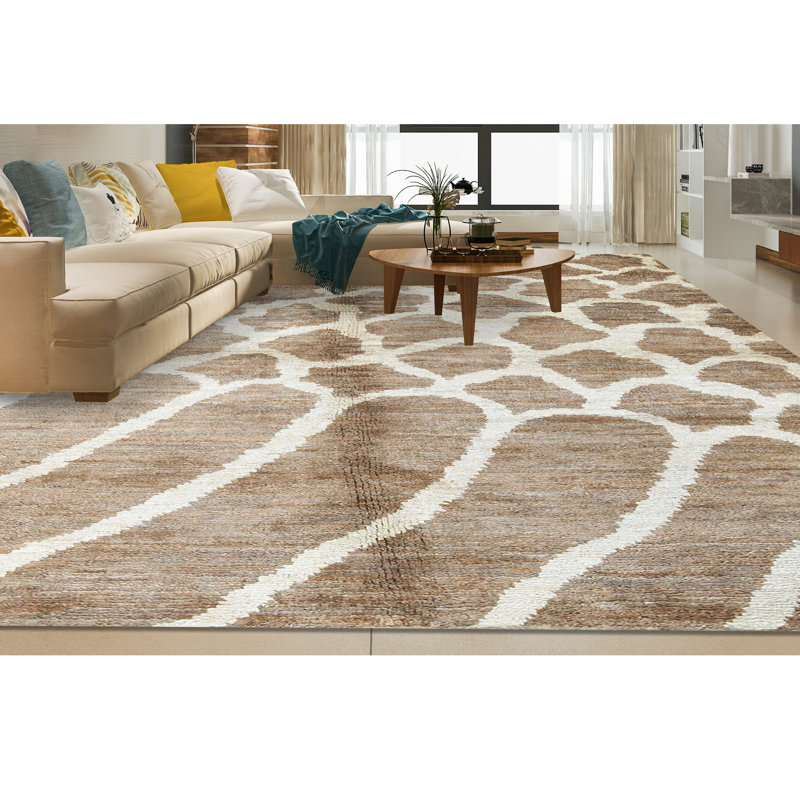 Hand-Knotted High-Quality Brown Area Rug