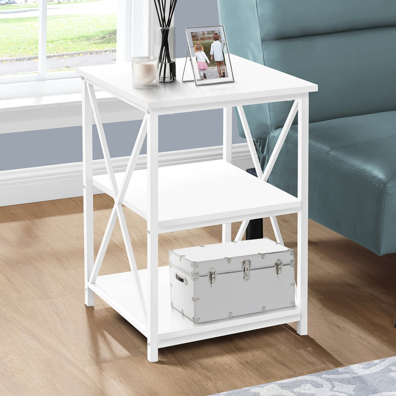 Lampe de table d'appoint avec table de bout, White