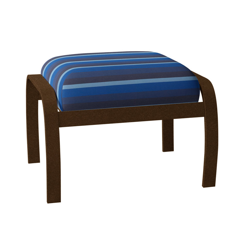Repose-pieds avec coussin Askar, Kona texturé, Indigo