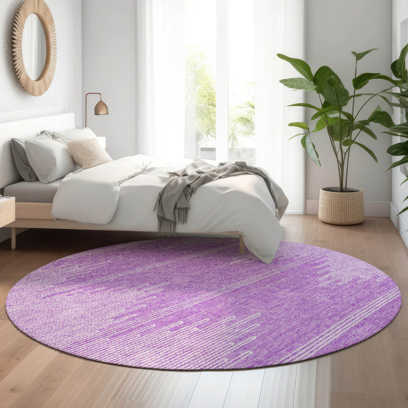 Premium Machine Washable Cerrito Lavender Rug, Round 8'