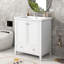 Ensemble de meuble-lavabo 30 po avec lavabo, armoire de salle de bain multifonctionnelle avec portes et tiroir, structure solide et panneau de fibres à densité moyenne