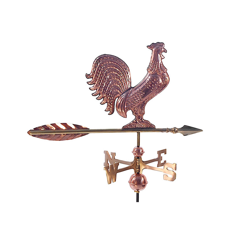 Girouette Speake Rooster, H 41 po x l 18 po x p 36 po, Cuivre