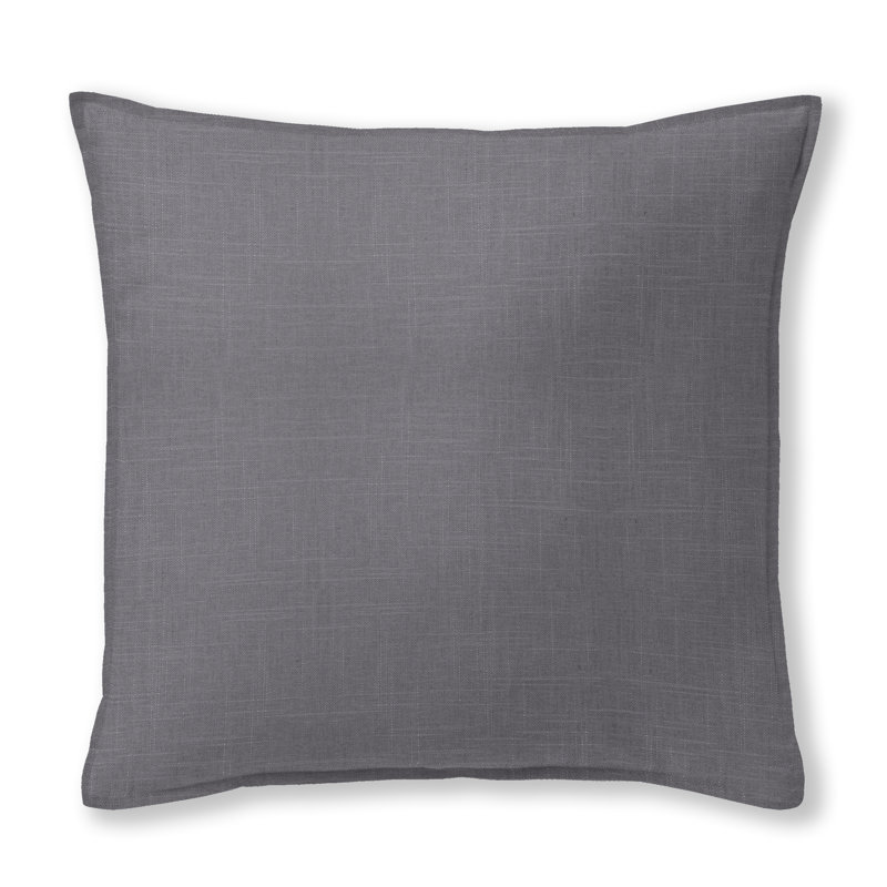 Bella Linen Blend Zipper Sham, Grey