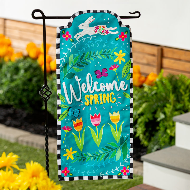 Welcome Spring Bunny Everlasting Impression Textile Décor