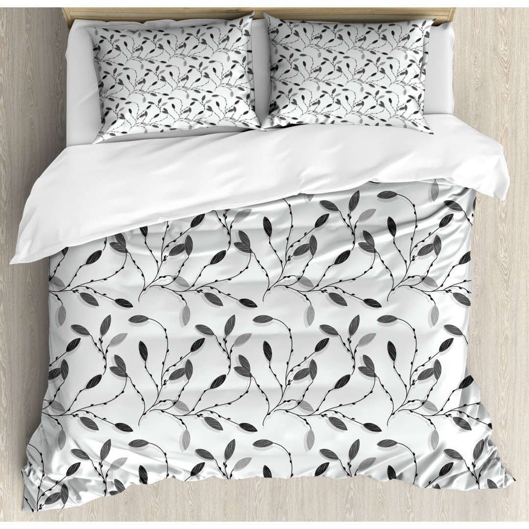 Cottage Americana Floral Duvet Cover Ambesonne 