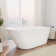 65"L x 30''W Freestanding Acrylic Slipper Soaking Bathtub, Chrome Drain & Pearl-Shaped Overflow, Modern Design for Luxury Bathrooms