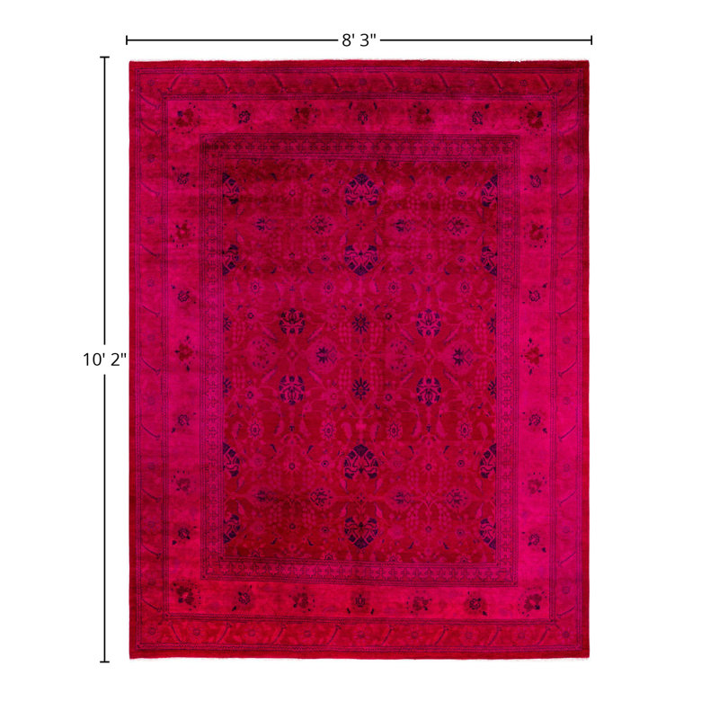 Overdyed One-of-a-Kind 8' 3" X 10' 2" Hand Knotted Area Rug