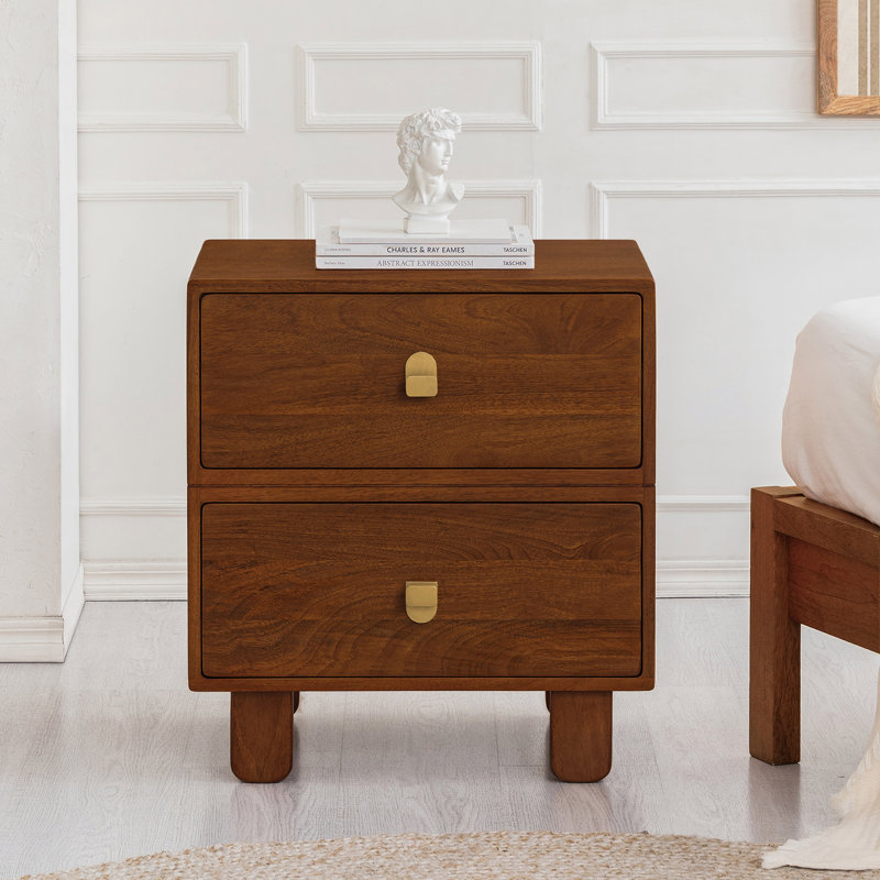 Pascal Solid Wood Nightstand, Walnut
