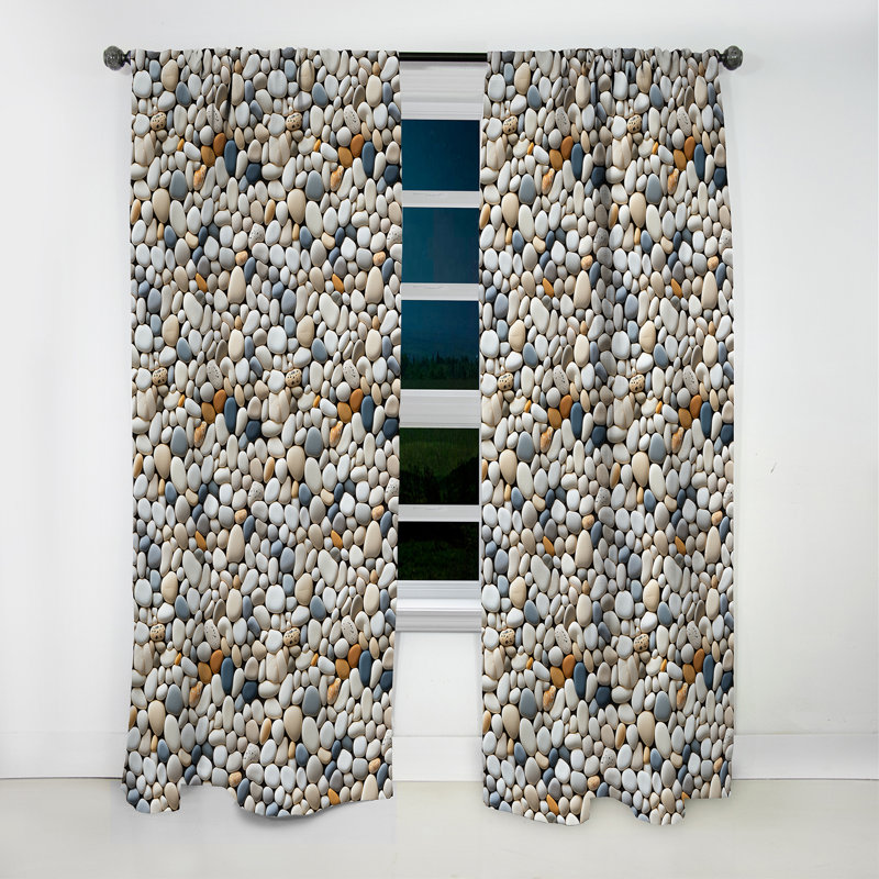 Motif tropical de galets - motif floral - rideau occultant - 1 panneau, L 52 po x L 108 po