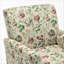 Chaise avec accoudoirs en mélange de polyester à motifs, structure en bois de bouleau massif avec pieds fuselés bruns, chaise d'appoint rembourrée de mousse avec garniture pour le bureau du salon