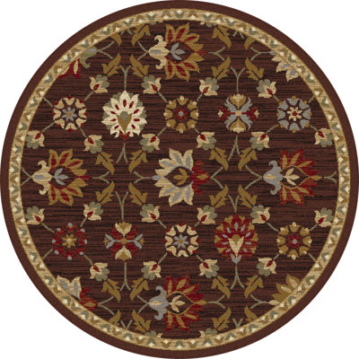 Tapis de zone brune floral percy