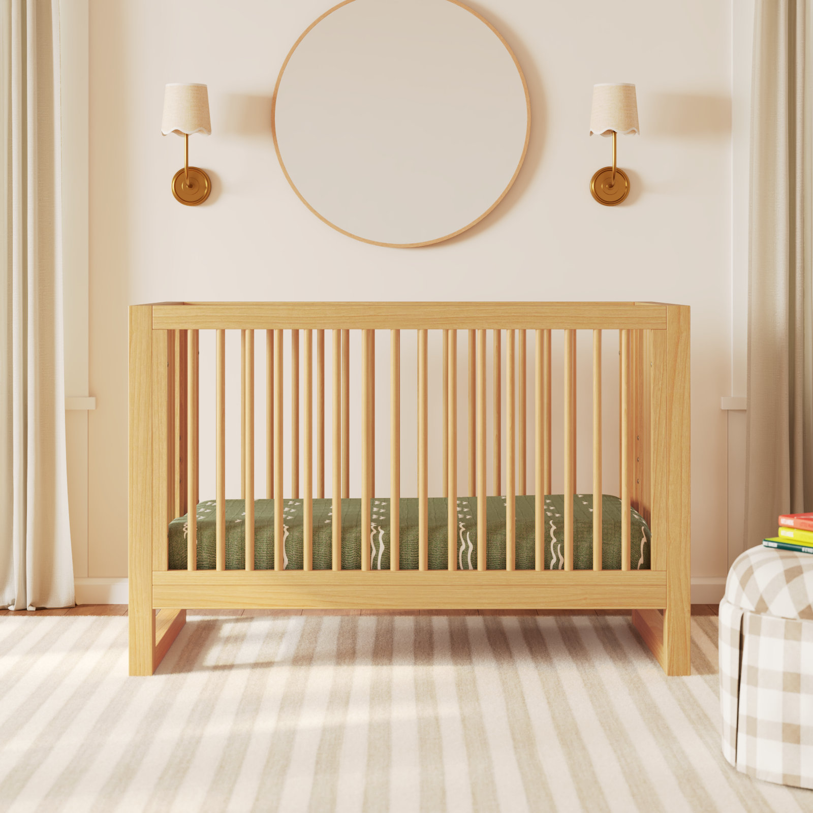 Nantucket Greenguard Gold Certified 3 -in-1 Convertible Crib, Honey