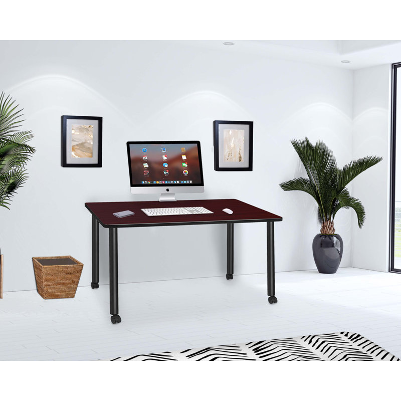 Regency Kee Mobile Desk, Mahogany/Black, 29" H x 60" W x 24" D