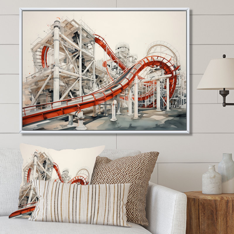 Rollercoaster Symphony II, H 24 po x l 32 po x P 1 po, Cadre flottant blanc
