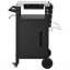 Chariot de barbecue robuste avec abattant, plateau en acier inoxydable et armoire de rangement pour barbecue et four à pizza