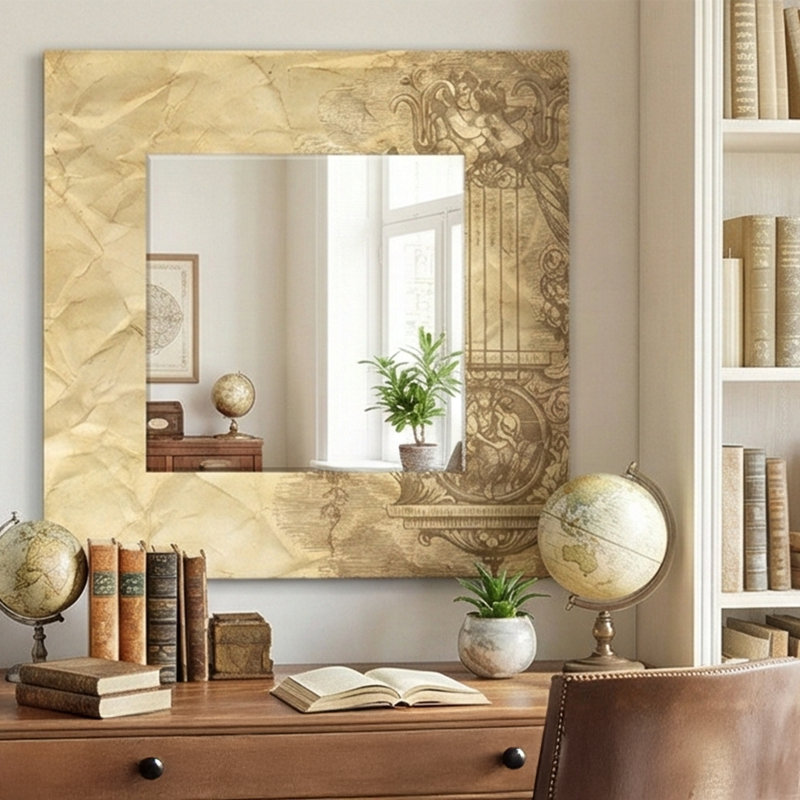 Brinton Wood Flat Wall Mirror